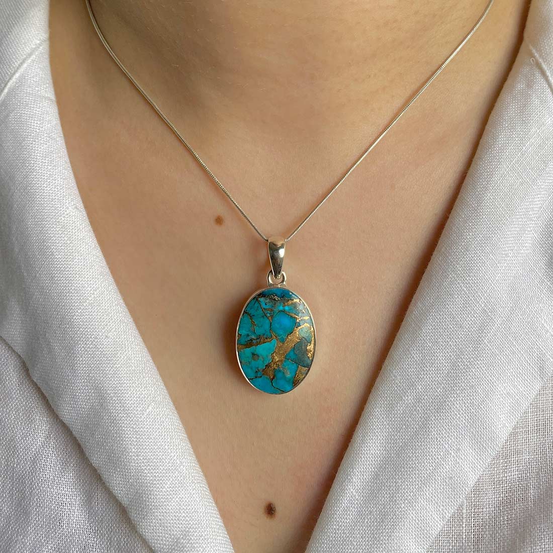 Turquoise (Copper) Pendant-(TRC-P-10.)